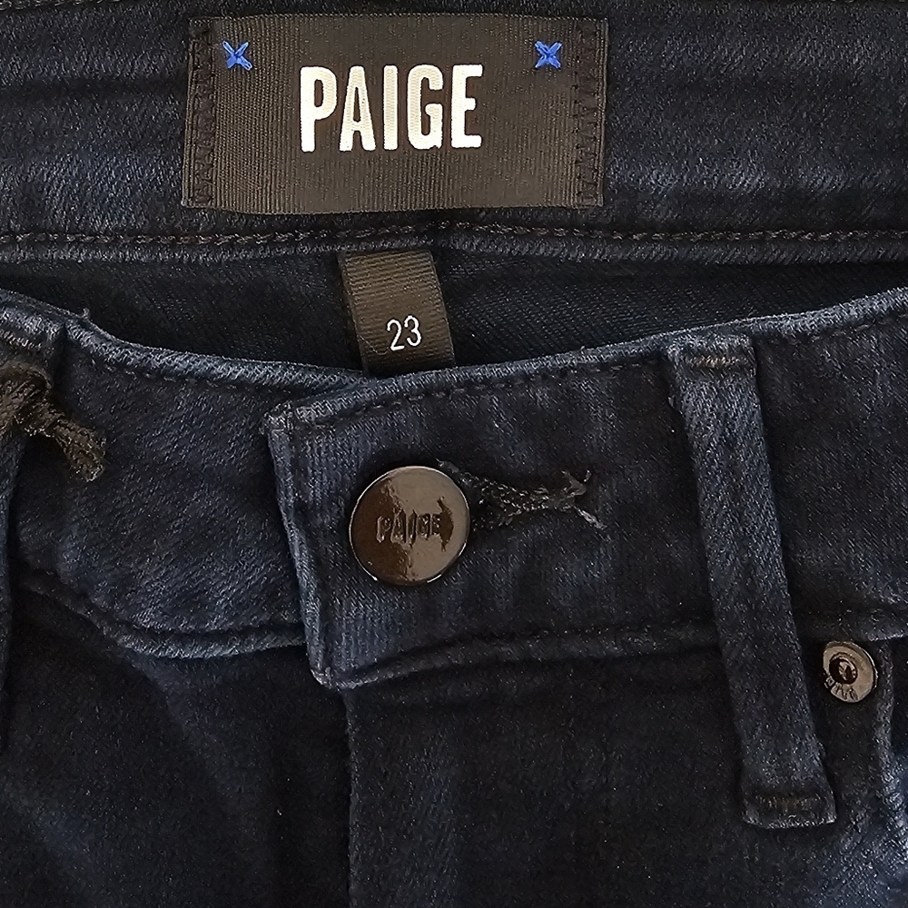 PAIGE Hoxton Ankle Midnight Blue High Rise Skinny Jeans 23 NWT - Picture 7 of 9